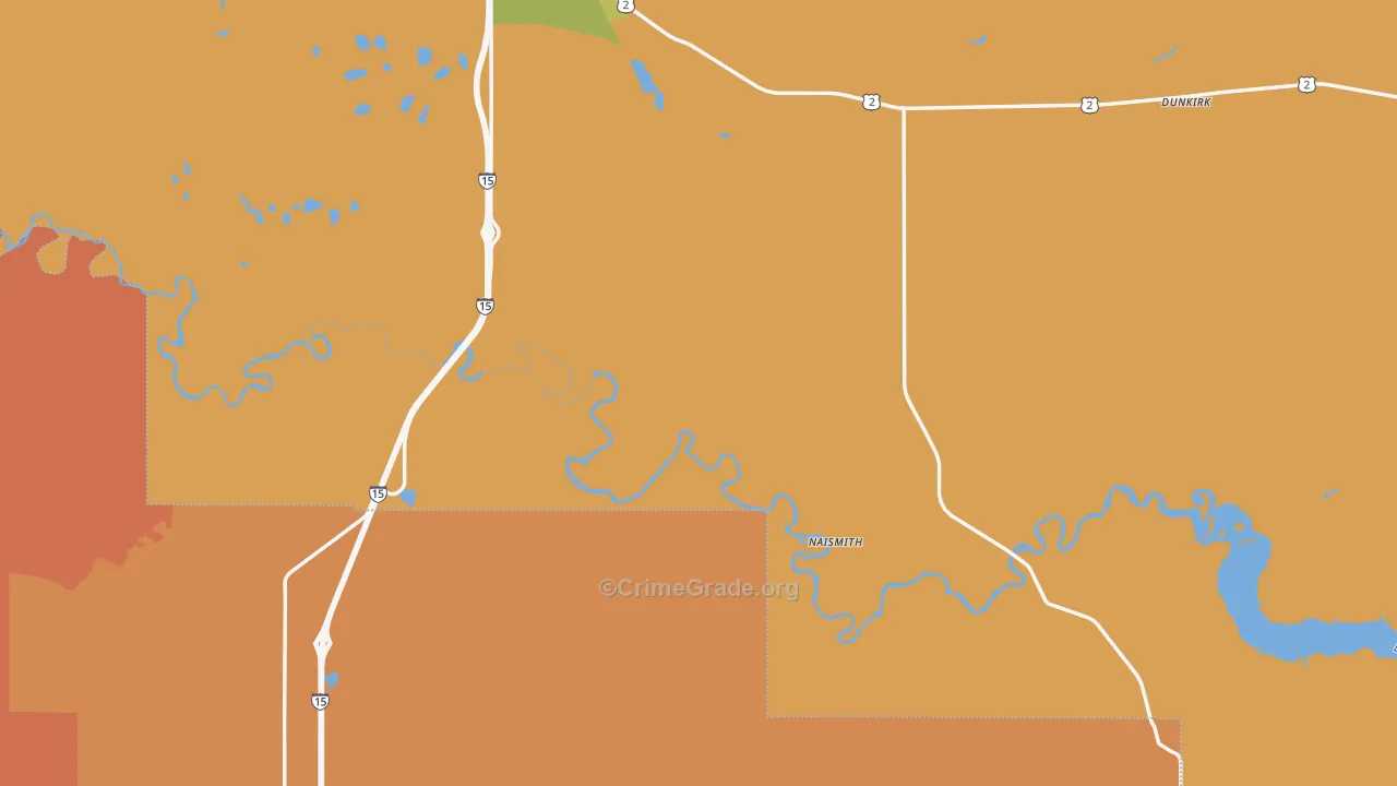 Dunkirk, MT Map of Murder Rates