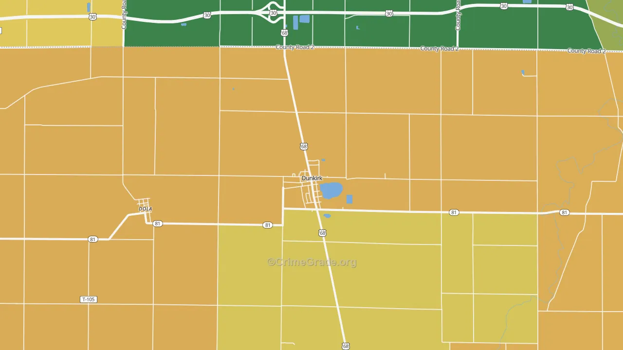 Dunkirk, OH Map of Murder Rates