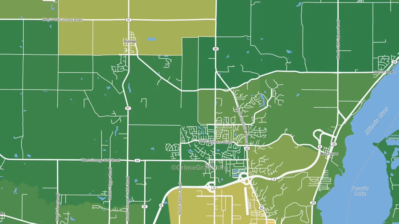 Dunlap, IL Map of Murder Rates