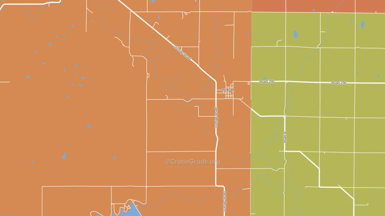 Dunlap, KS Map of Murder Rates