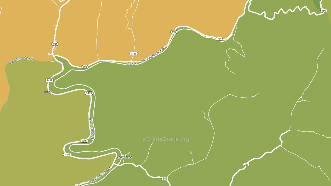 Dunlap, KY Map of Murder Rates