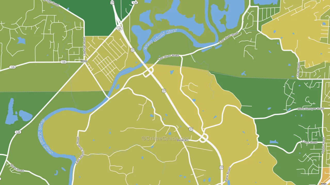 Dunlap, OH Map of Murder Rates