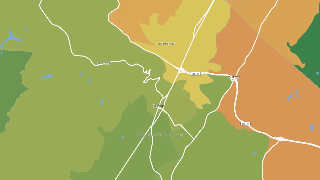 Dunlap, TN Map of Murder Rates
