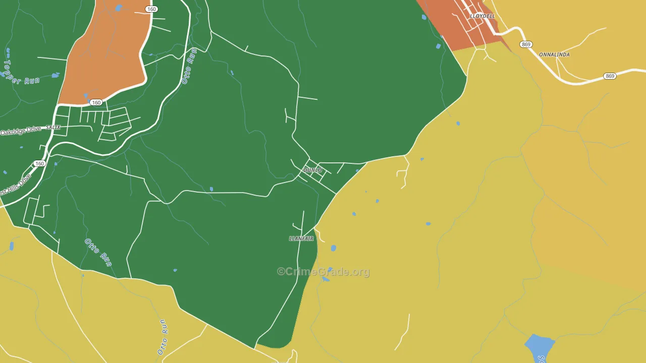 Dunlo, PA Map of Murder Rates