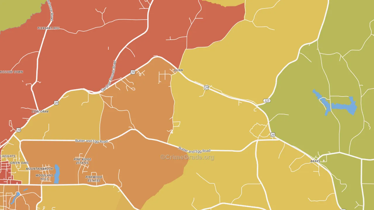 Dunn, AL Map of Murder Rates