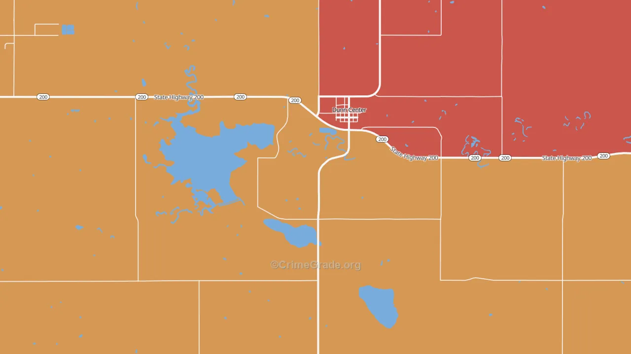 Dunn Center, ND Map of Murder Rates