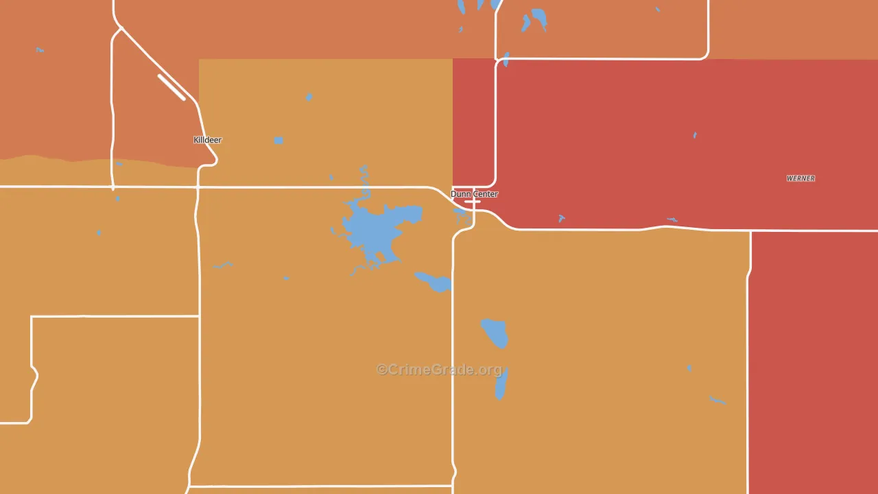 Dunn County, ND Map of Murder Rates