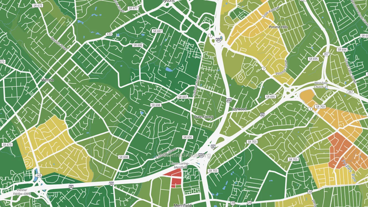 Dunn Loring, VA Map of Murder Rates