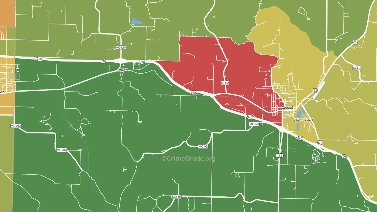 Dunn, MO Map of Murder Rates