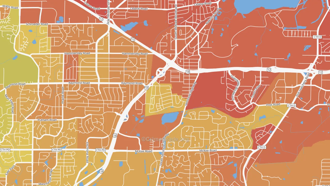 Dunn's Marsh, Madison, WI Map of Murder Rates