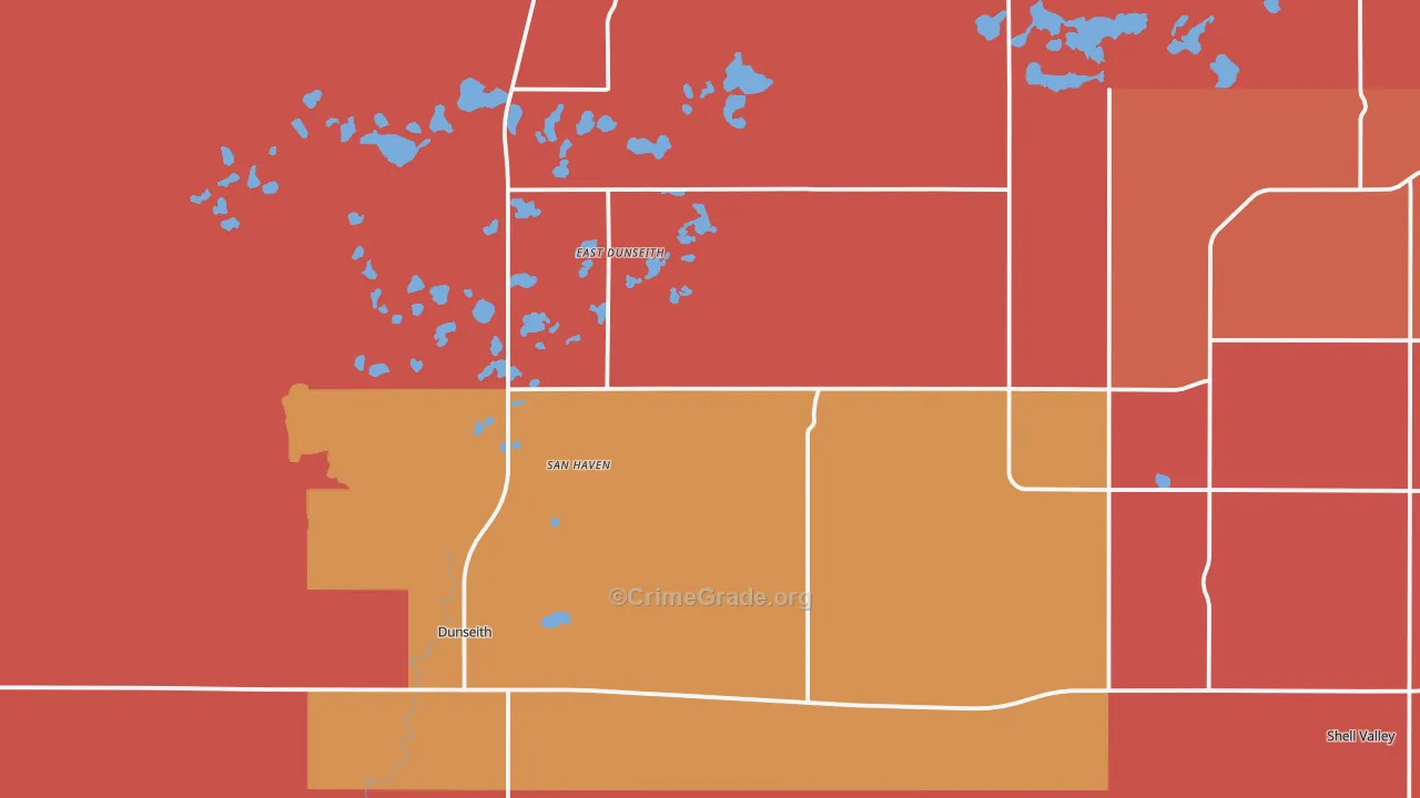 Dunseith, ND Map of Murder Rates