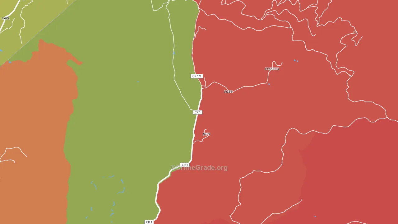 Duo, WV Map of Murder Rates