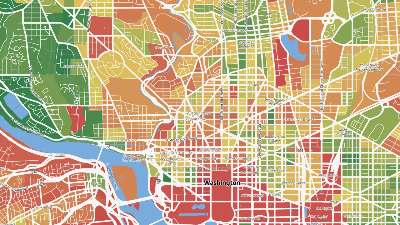 Dupont Circle, Washington, DC Map of Murder Rates