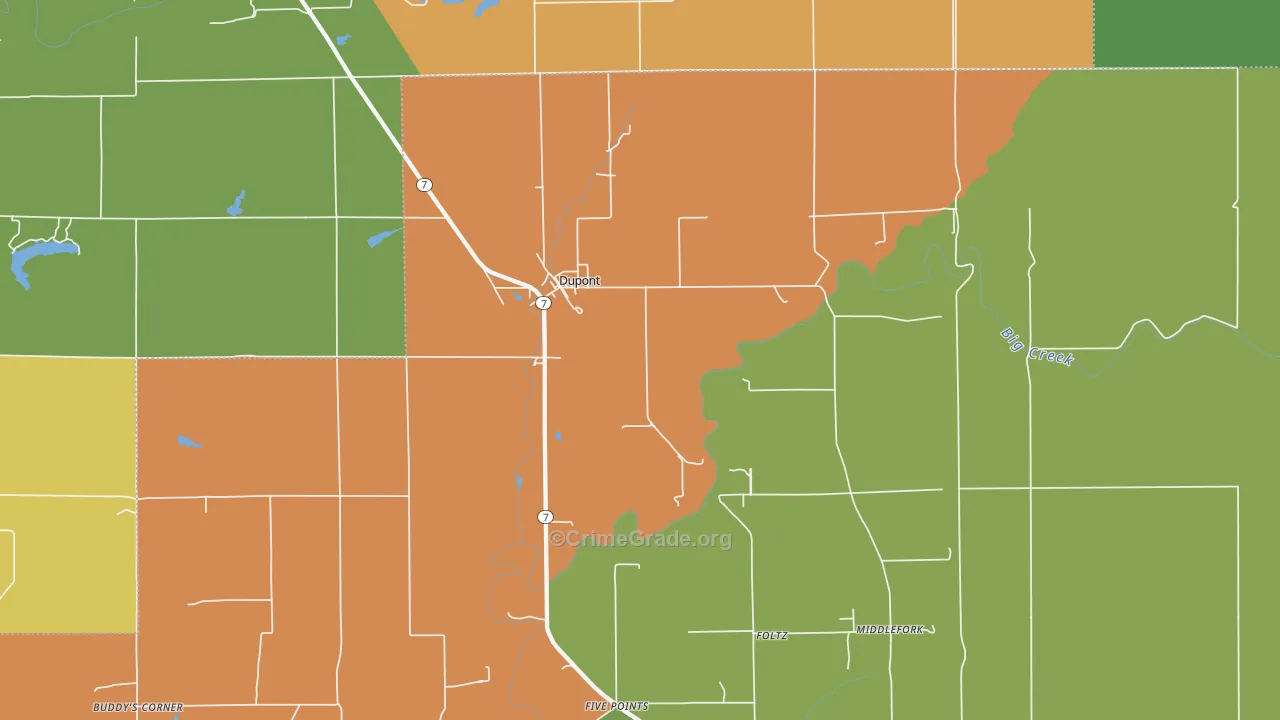 Dupont, IN Map of Murder Rates