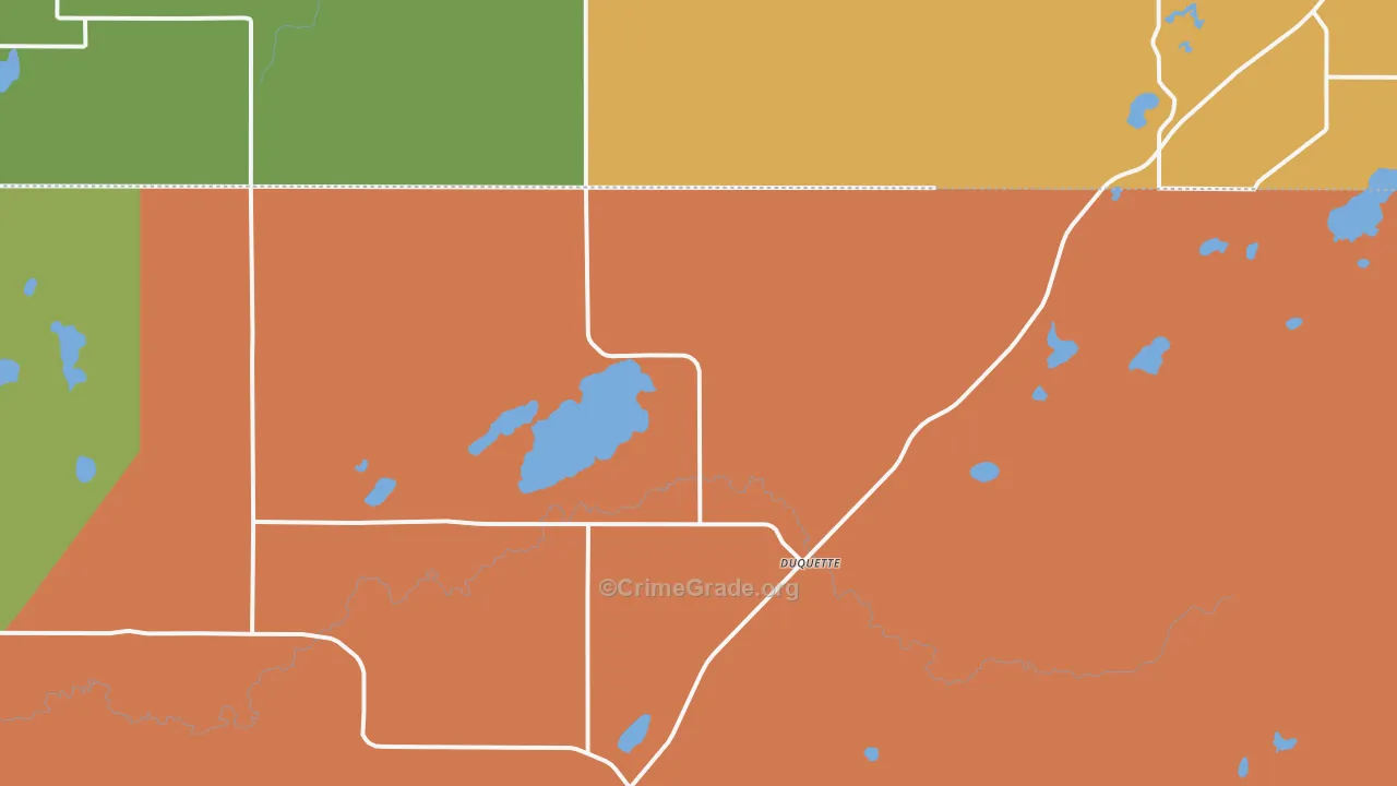 Duquette, MN Map of Murder Rates