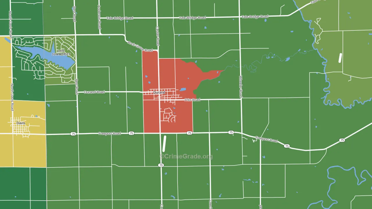 Durand, IL Map of Murder Rates