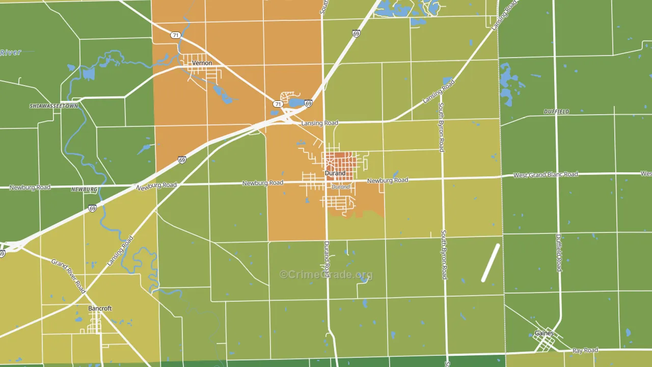 Durand, MI Map of Murder Rates