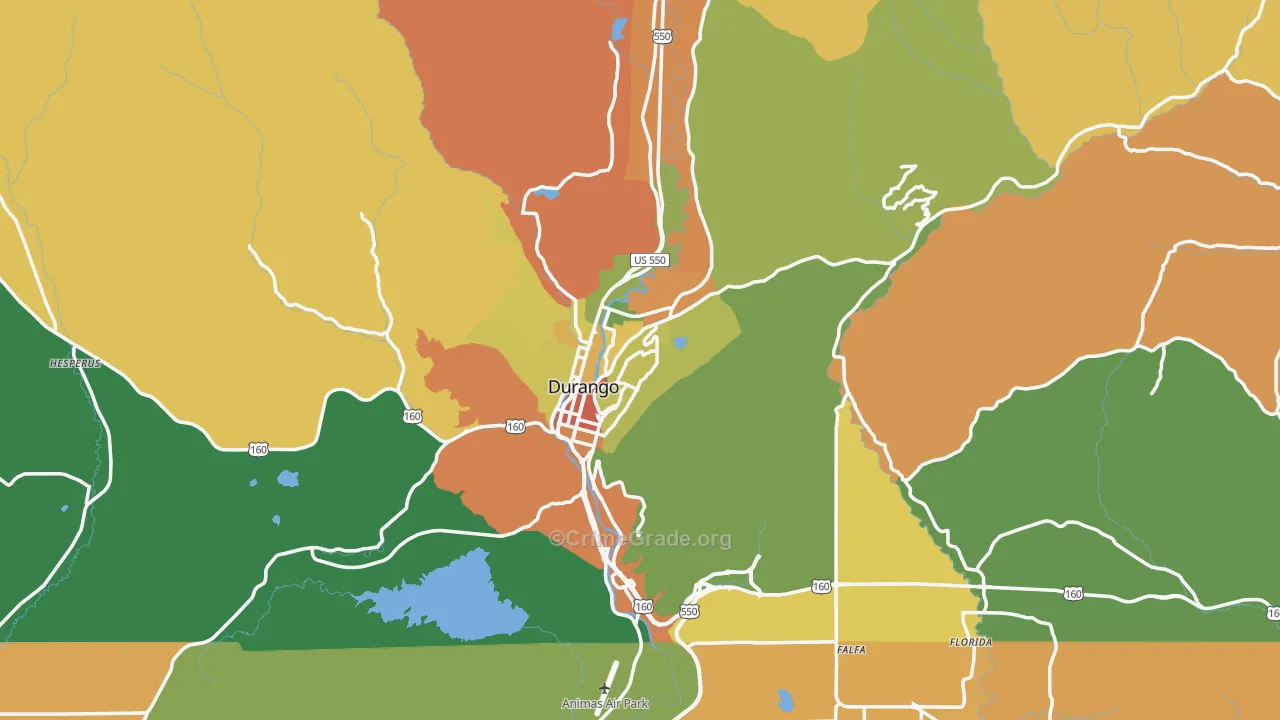 Durango, CO Map of Murder Rates
