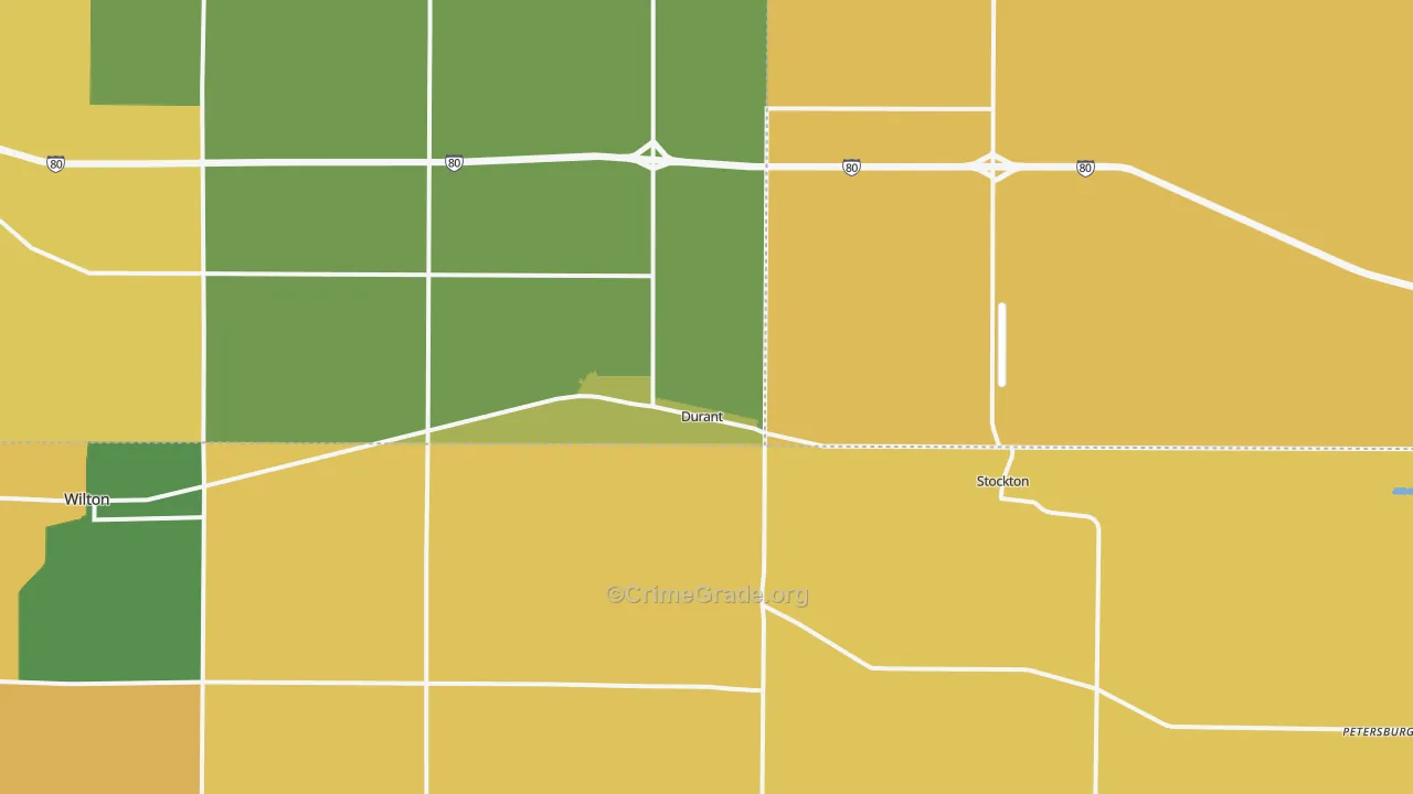 Durant, IA Map of Murder Rates