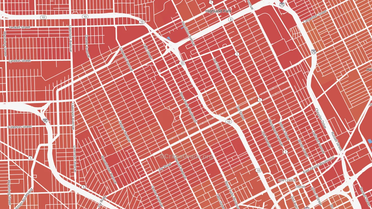 Durfee, Detroit, MI Map of Murder Rates