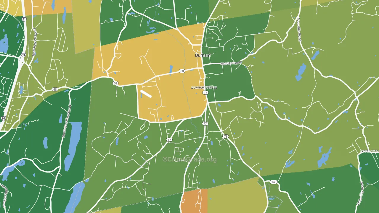 Durham, CT Map of Murder Rates