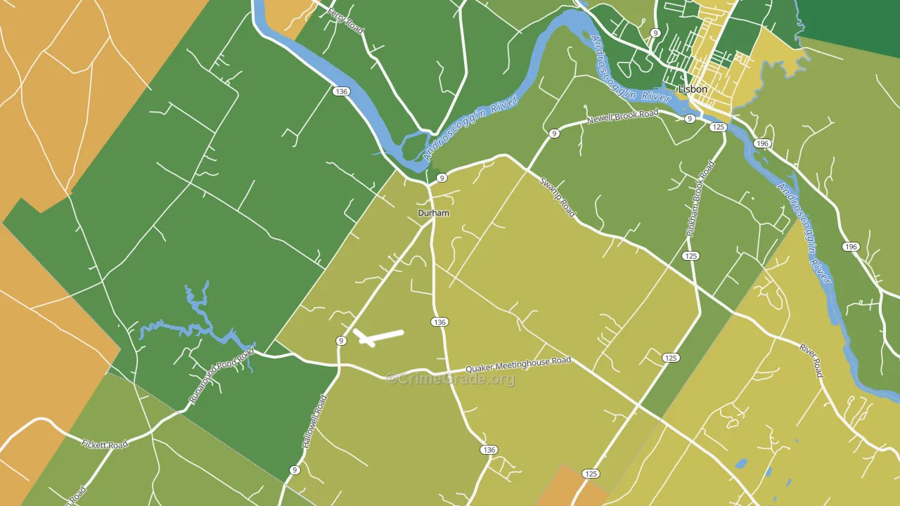 Durham, ME Map of Murder Rates