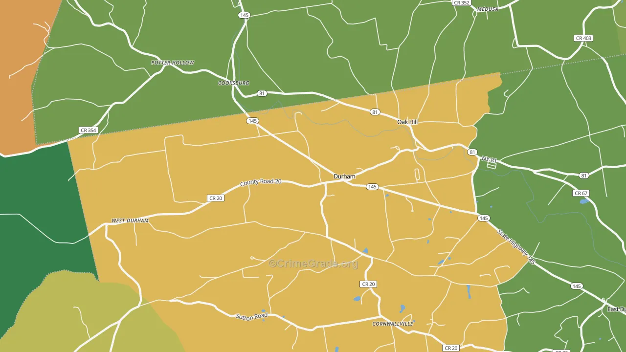 Durham, NY Map of Murder Rates