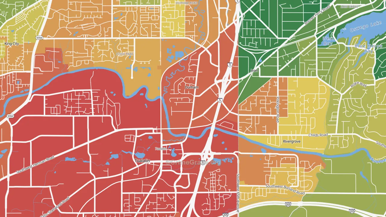 Durham, OR Map of Murder Rates
