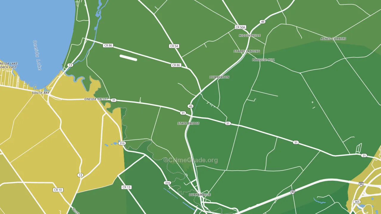Durhamville, NY Map of Murder Rates