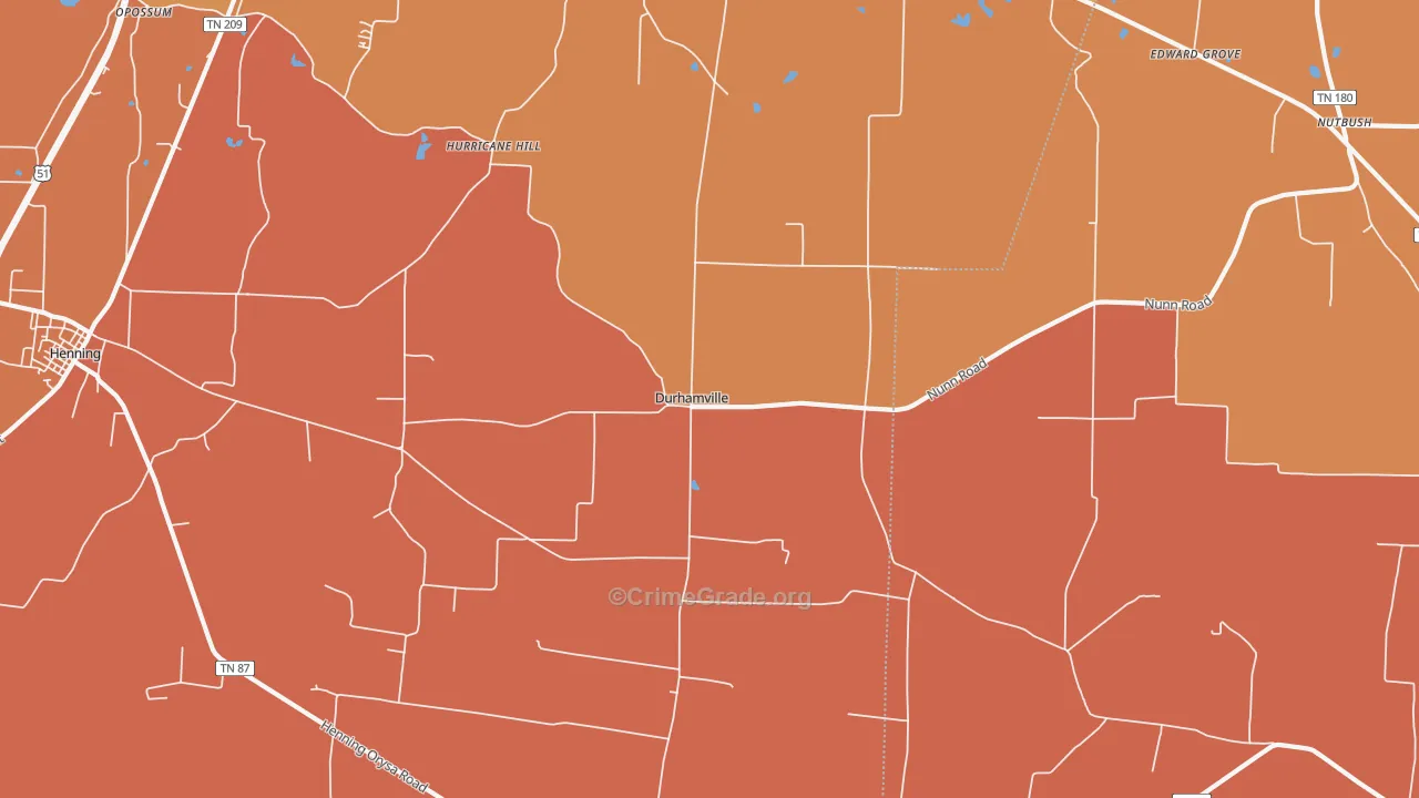 Durhamville, TN Map of Murder Rates