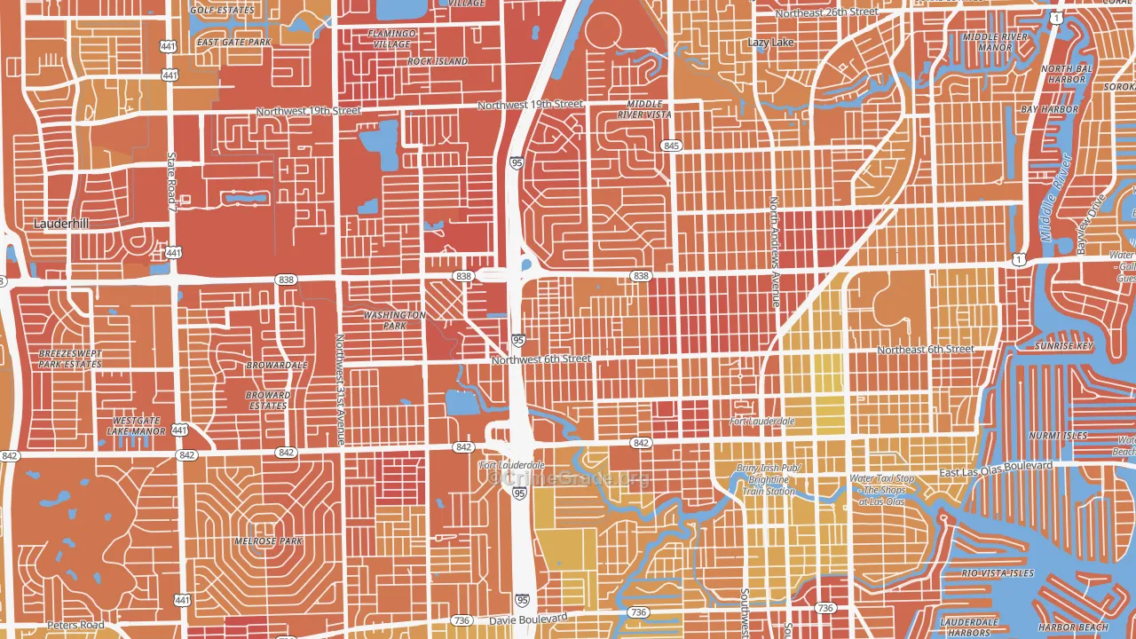 Durrs Homeowners, Fort Lauderdale, FL Map of Murder Rates