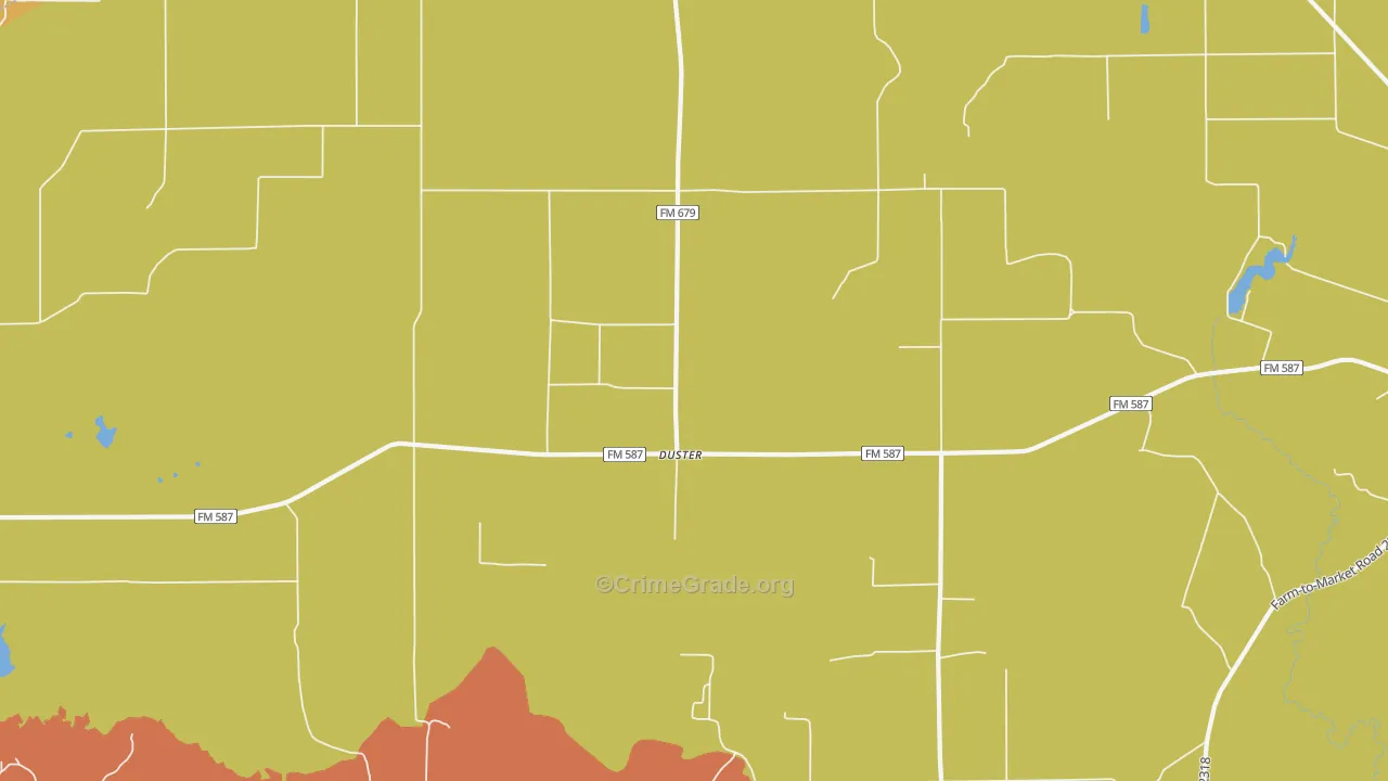 Duster, TX Map of Murder Rates
