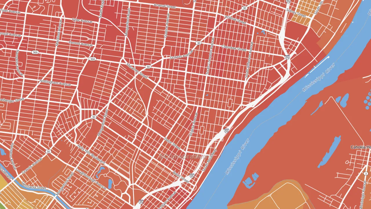 Dutchtown, St. Louis, MO Map of Murder Rates