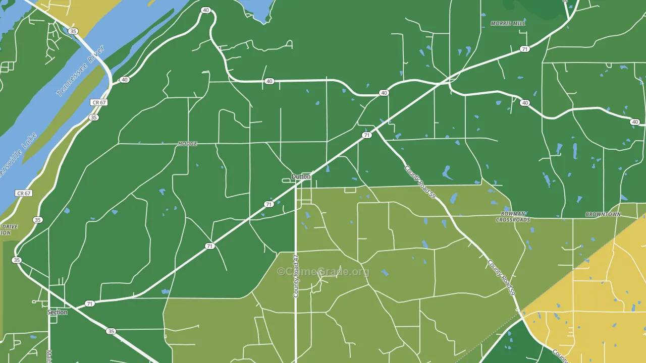 Dutton, AL Map of Murder Rates
