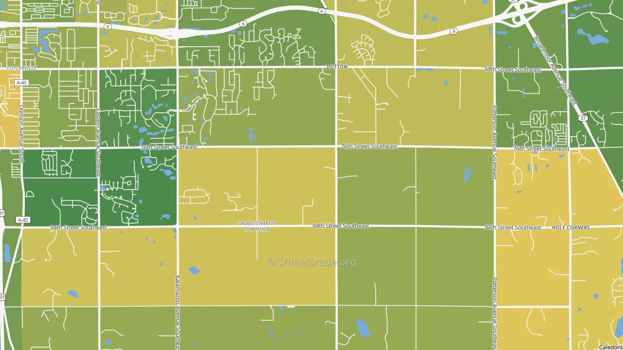 Dutton, MI Map of Murder Rates