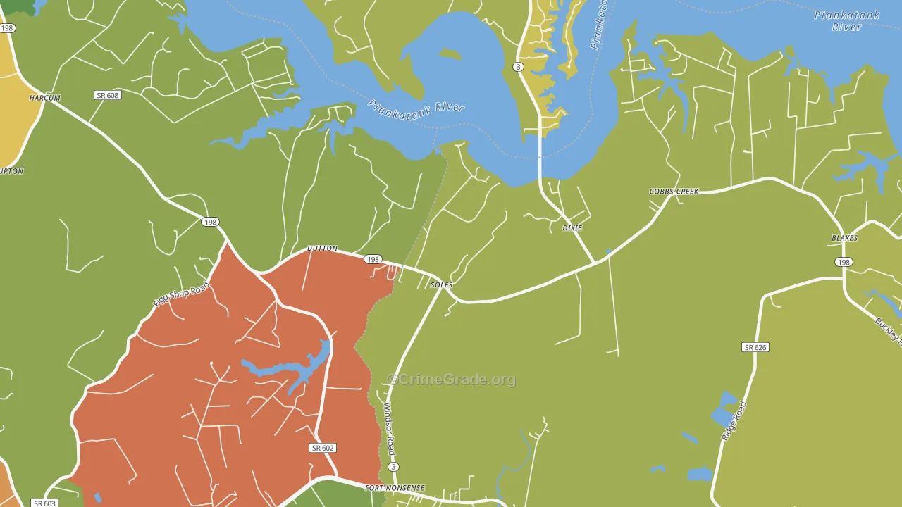 Dutton, VA Map of Murder Rates