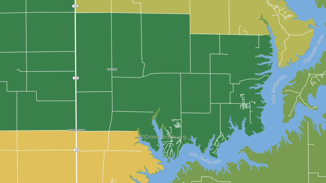Duvall, IL Map of Murder Rates