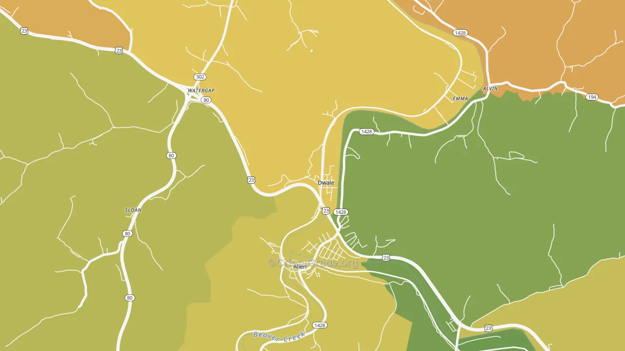 Dwale, KY Map of Murder Rates