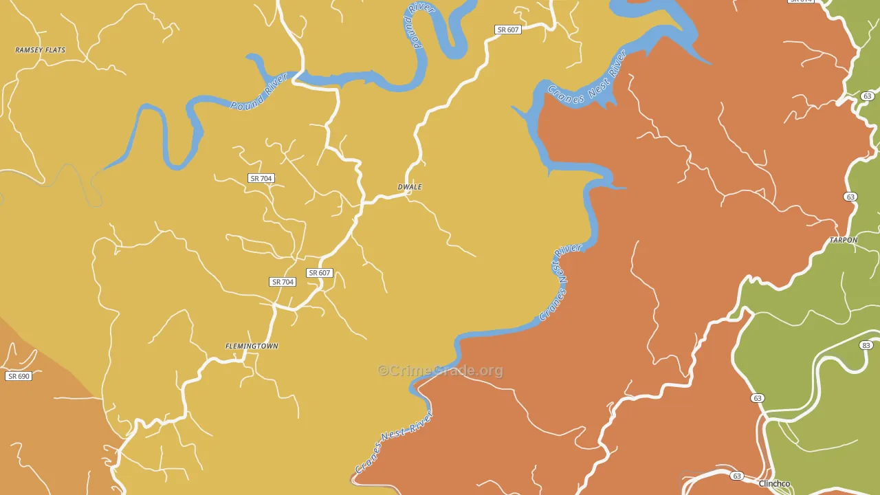 Dwale, VA Map of Murder Rates