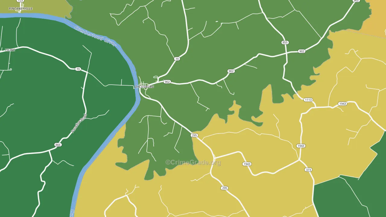 Dycusburg, KY Map of Murder Rates