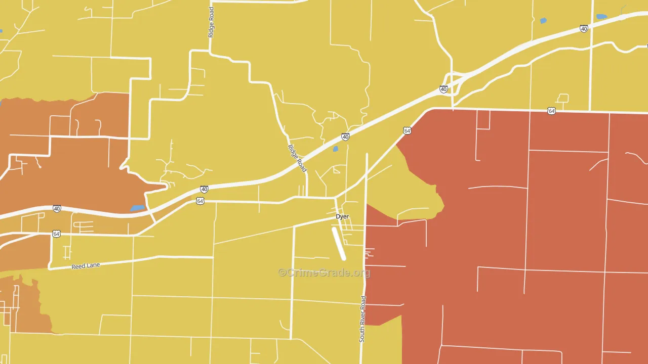 Dyer, AR Map of Murder Rates