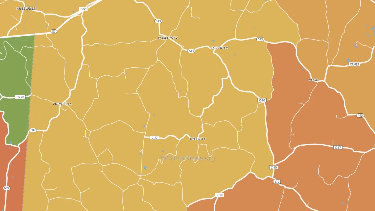 Dyesville, OH Map of Murder Rates