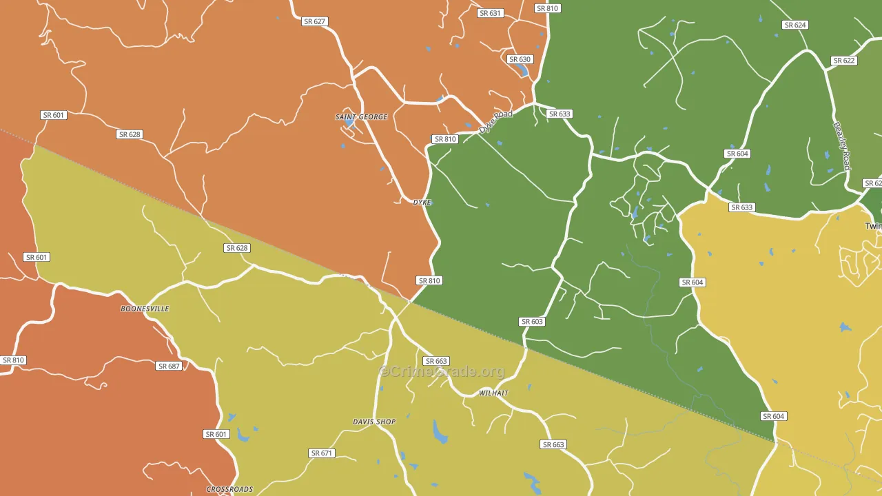Dyke, VA Map of Murder Rates