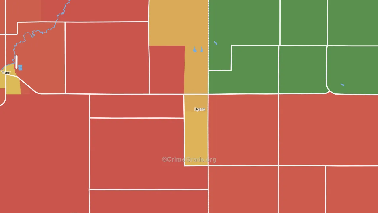 Dysart, IA Map of Murder Rates