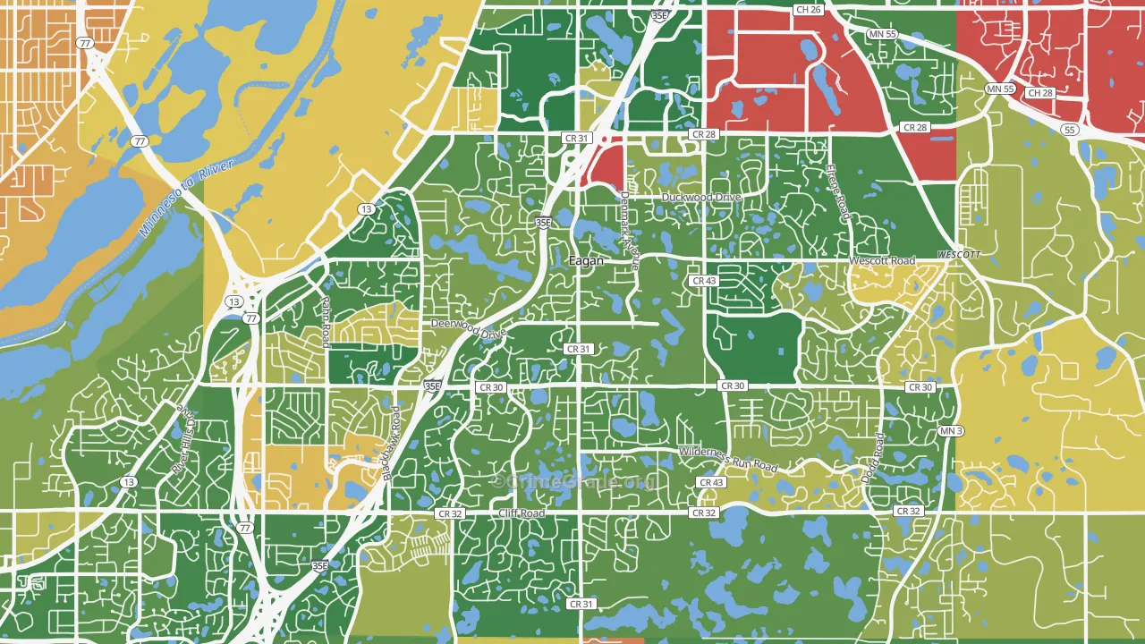 Eagan, MN Map of Murder Rates
