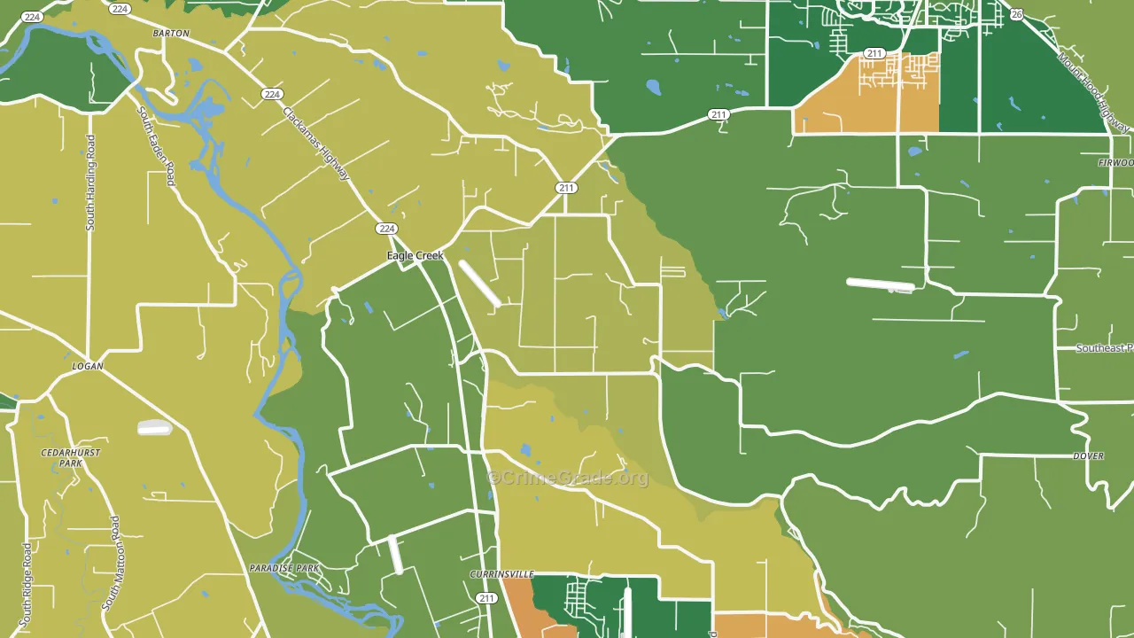 Eagle Creek, OR Map of Murder Rates