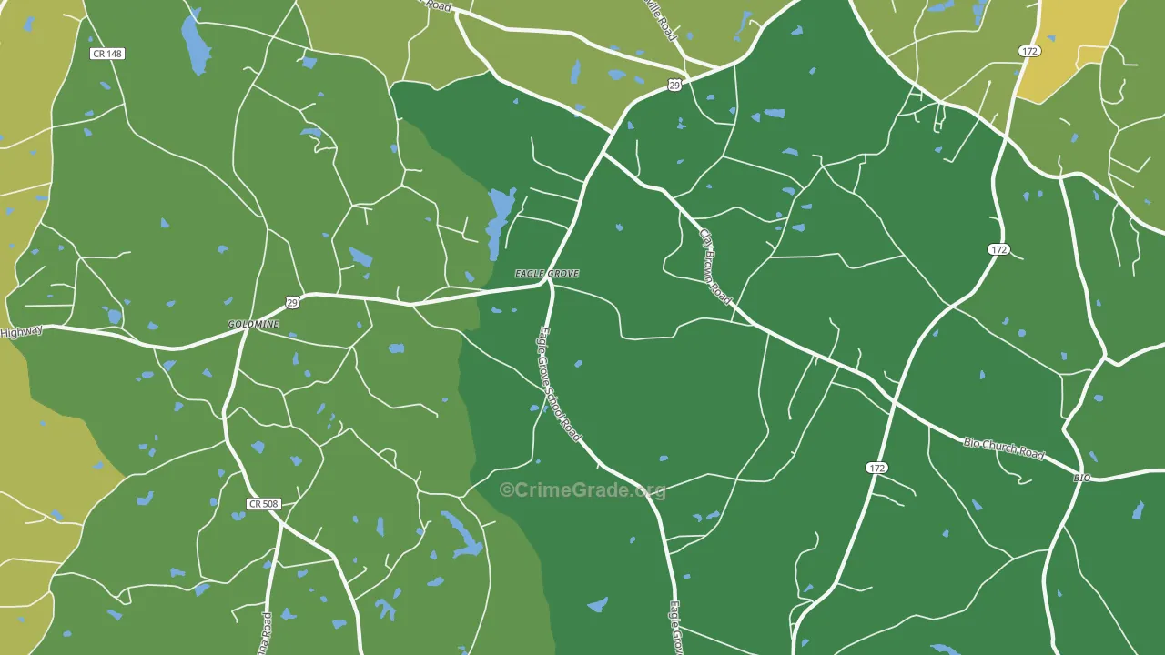 Eagle Grove, GA Map of Murder Rates
