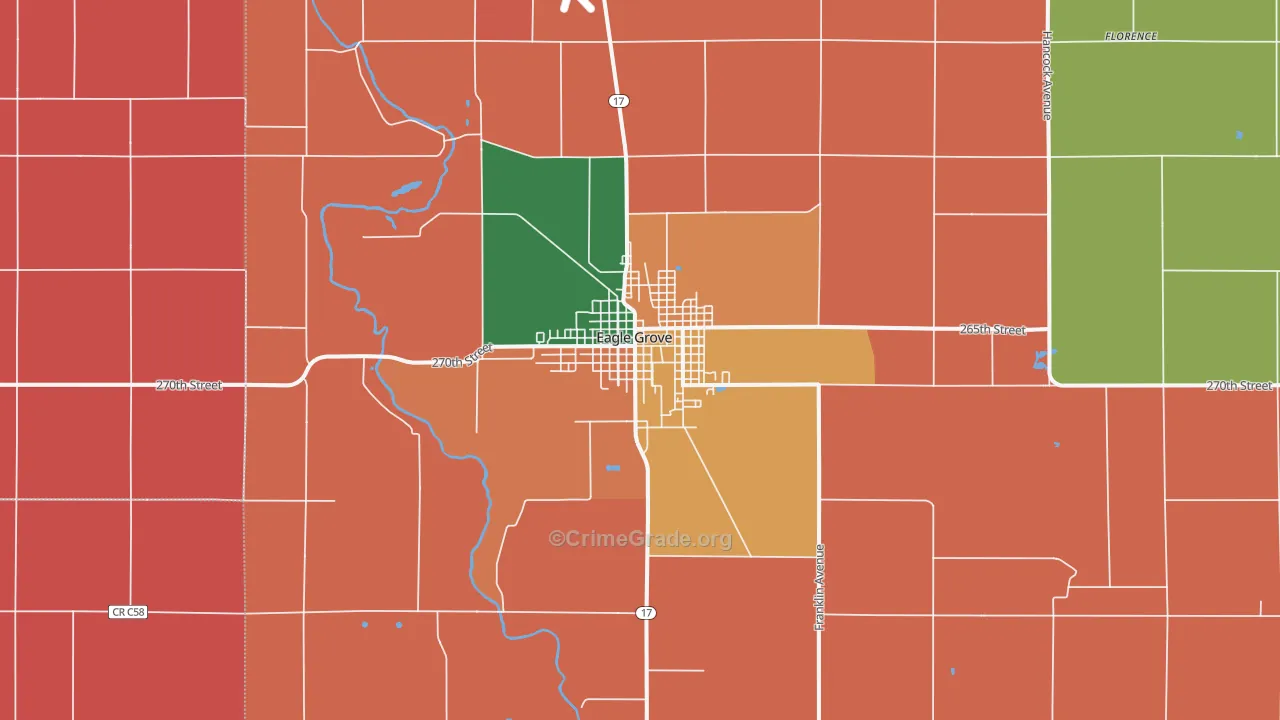 Eagle Grove, IA Map of Murder Rates