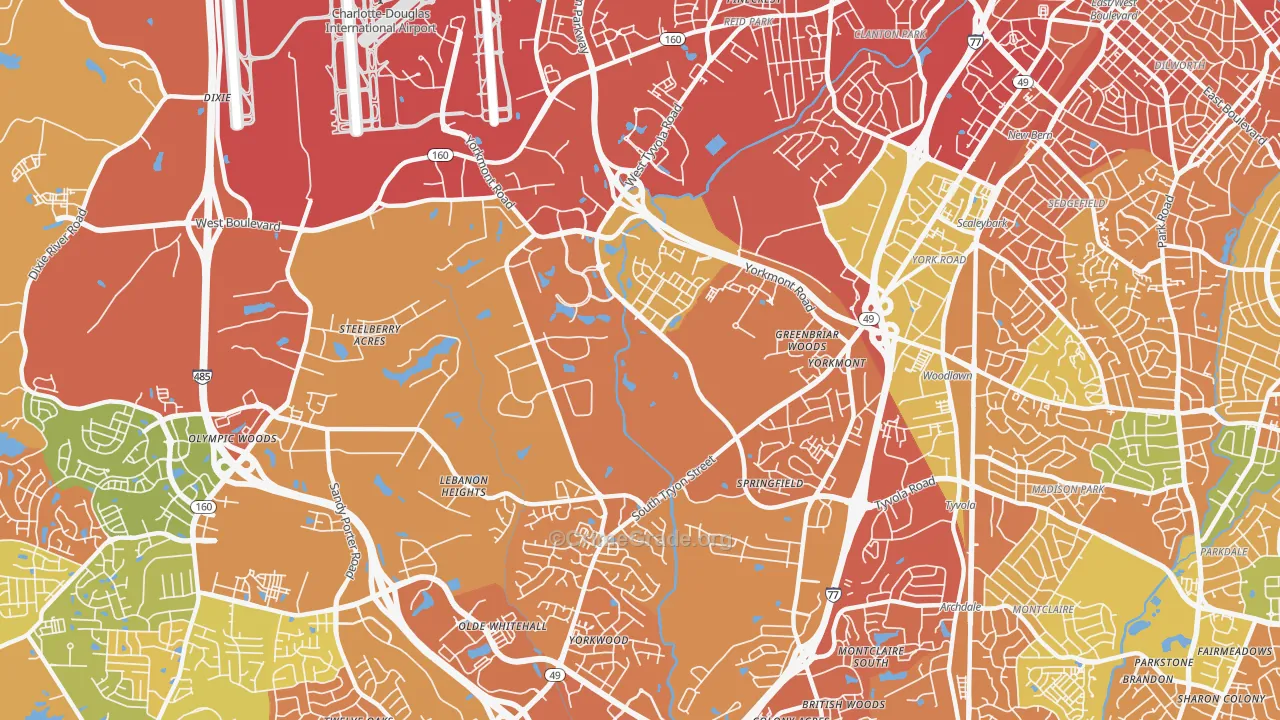 Eagle Lake, Charlotte, NC Map of Murder Rates