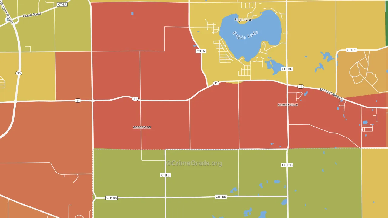 Eagle Lake Manor, WI Map of Murder Rates
